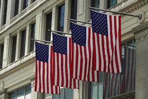 USA-Flagge im New Yorker Trump-Tower-Gebäude foto