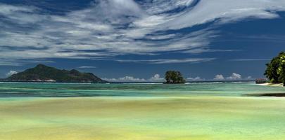 Seychellen türkisfarbene Lagune foto