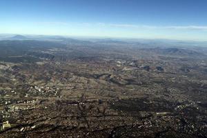 Mexiko Stadtgebiet Luftbild Panorama aus dem Flugzeug foto