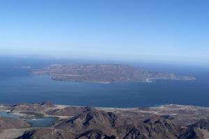 la paz balandra und andere strand mexiko baja california sur vom flugzeugpanorama foto