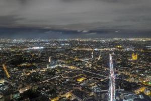 luftpanorama von paris nachtansicht foto