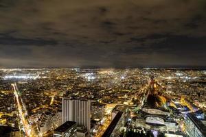 luftpanorama von paris nachtansicht foto