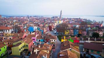 Luftaufnahme von Burano, Italien foto