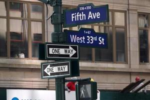 Fifth-Avenue-Schild New York 33rd West foto