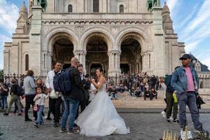 Paris, Frankreich - 6. Oktober 2018 - Montmartre ist voller Touristen foto