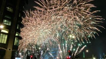 ein blick auf das feuerwerk von london an silvester foto