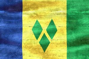 3D-Darstellung einer Saint-Vincent-Flagge - realistische wehende Stoffflagge foto