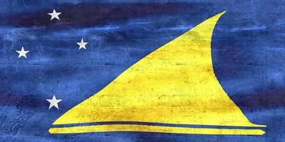 3d-illustration einer tokelau-flagge - realistische wehende stoffflagge foto