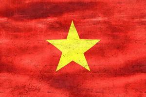 3d-illustration einer vietnam-flagge - realistische wehende stoffflagge foto