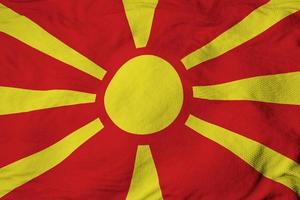 schwenkende flagge von nordmazedonien in 3d-rendering foto