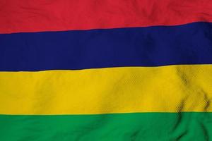 schwenkende flagge von mauritius in 3d-rendering foto