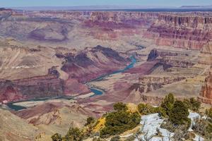 Panoramablick von der Südklippe des Grand Canyon im Winter foto