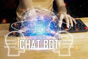 konzeptionell ist chatgpt,chat gpt ein KI-Chatbot oder eine künstliche Intelligenz, die auf natürliche Weise über Nachrichten mit Menschen kommunizieren kann. foto