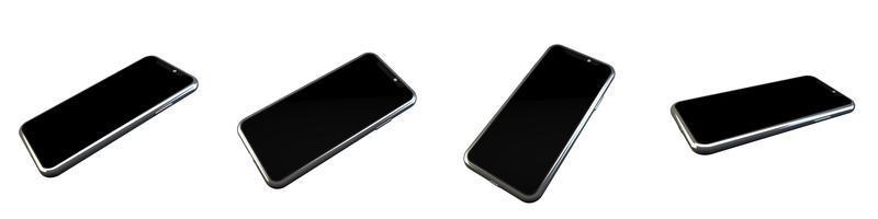 3D-Rendering Telefon mock-up isolierten weißen Hintergrund foto