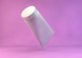 kosmetische cremetube auf einem rosa hintergrund. 3D-Rendering. foto