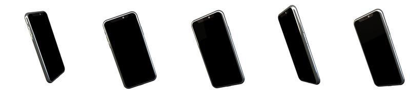 3D-Rendering Telefon mock-up isolierten weißen Hintergrund foto