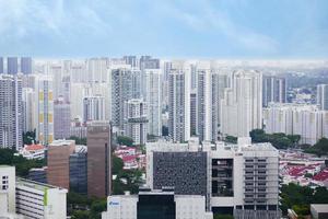 Luftaufnahme der Gebäude der Stadt Singapur sonniger Tag foto