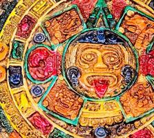Aztekenkalender aus nächster Nähe foto
