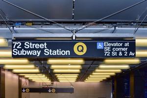 U-Bahn-Station 72nd Street an der Second Avenue in New York City New York foto