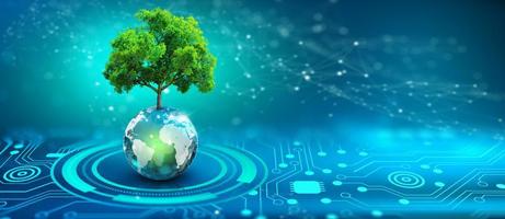 Green Computing, Green Technology, Green It, CSR und IT-Ethik-Konzept. foto