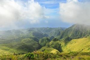 Mount Pelee grüner Vulkan Hangpanorama, Martinique, französisches überseeisches Departement foto