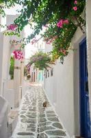 traditionelles griechisches Dorf. Straßen und weiße Häuser foto
