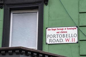 Portobello Road London Straßenschild Detail foto