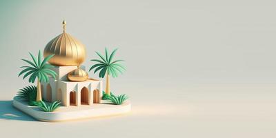 3D-Moschee-Illustration für den Gruß des islamischen Festivals foto