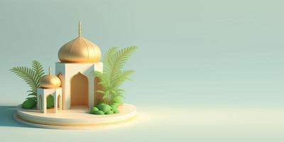 3D-Moschee-Illustration für den Gruß des islamischen Festivals foto