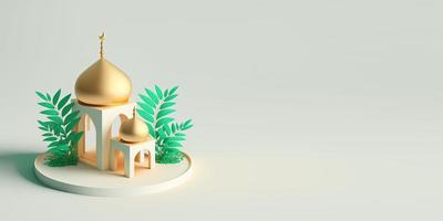 3D-Moschee-Illustration für den Gruß des islamischen Festivals foto