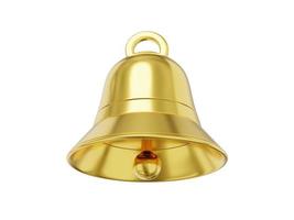 Glocke Metall Gold, Benachrichtigungssymbol. 3D-Rendering. Symbol auf weißem Hintergrund. foto