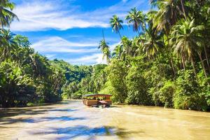 tropischer loboc-fluss, blauer himmel, insel bohol, philippinen foto