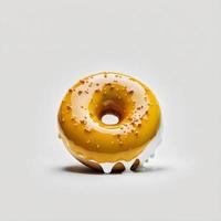 Donuts auf weißem Hintergrund, perfekt für Werbung, Verpackung, Menüs, Kochbücher. Hervorheben von Texturen und Details, Aufnahme von oben, hochauflösend, geeignet für Druck, Poster, Banner und mehr foto