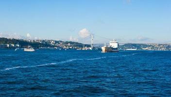 Fatih Sultan Mehmet Brücke über den Bosporus in Istanbul, Türkei. foto