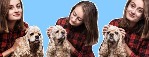 junge Frau mit einem Hund foto