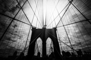 Brooklyn-Brückensilhouette foto