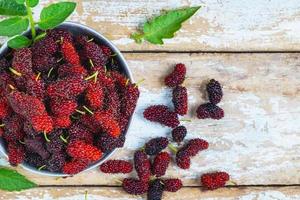 Draufsicht auf Maulbeeren foto