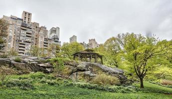 central park und manhattan skyline in nyc foto