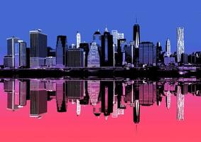 Skyline-Panoramaposter von Manhattan foto