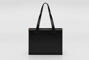 Schwarze Frau Boxy Bag 3D-Illustration minimale Wiedergabe auf weißem Hintergrund. foto