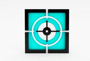 Fadenkreuz-Zielsymbol 3D-Illustration minimales Rendering auf weißem Hintergrund. foto