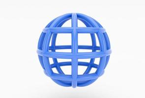 Globus-Symbol 3D-Illustration minimales Rendering auf weißem Hintergrund. foto