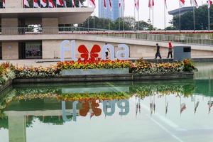 Jakarta, Indonesien im August 2022. Besucher, die Flora und Fauna lieben, besuchen die Ausstellung Flona 2022 auf dem Banteng-Feld im Zentrum von Jakarta. foto