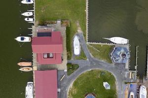 Schiffe an den Docks in St. michaels maryland chespeake bay luftbild panorama foto