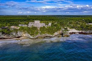 tulum maya ruinen luftbild panorama foto