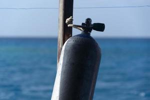 Tank auf Tauchboot im tropischen Paradies foto