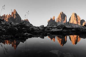 Tre Cime bei Sonnenaufgang foto