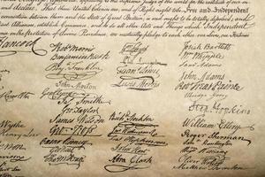 Unabhängigkeitserklärung vom 4. Juli 1776 aus nächster Nähe foto