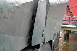 Detail des alten U-Boot-Marineschiffs foto