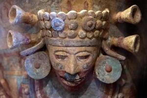 Maya aztekische mexikanische Keramik geschnitzte Maske foto